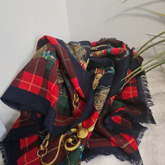 Magnifique foulard vintage à carreaux - Picture 5 of 6